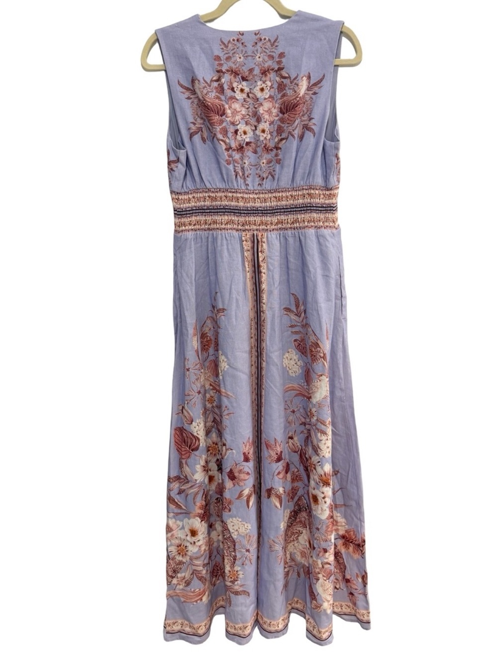 Caroline Constas Lavender Floral Linen Maxi Dress S NWT - Picture 3 of 9